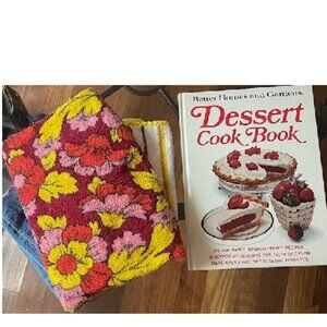 3 Vintage1960’s Aprons & 1973 Better Homes and Garden Dessert Cookbook Hardcover
